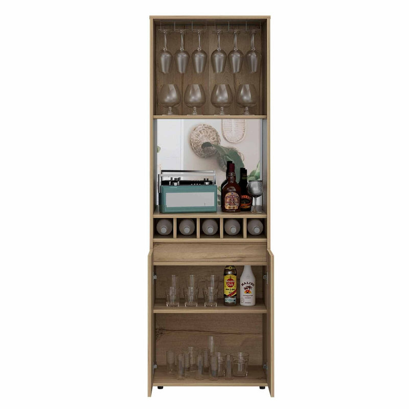 Tall Wooden Wine Rack Cabinet Mini Bar