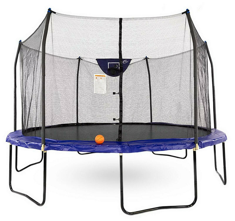 14 FT Large Trampoline with Basketball Hoop & Safety Enclosure