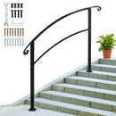 Outdoor Black Iron Handrail Picket Stair Rail for 4 or 5 Steps
