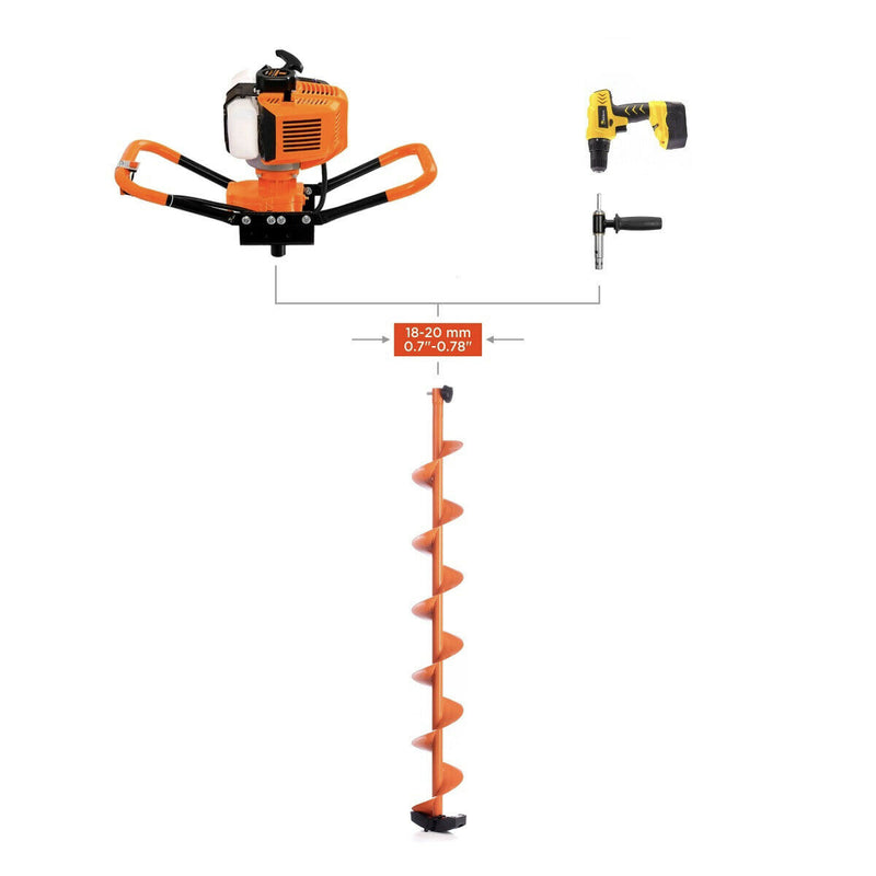Powerful Ice Auger Power Bit Drill Unit for Hand Electric Ice Drilling 6"