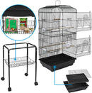 Portable Large Bird Cage 59" With Rolling Stand & Storage Shelf