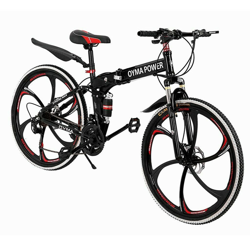 26 inches Folding Mountain Bike 21 Speed Bicycle With Full Suspension
