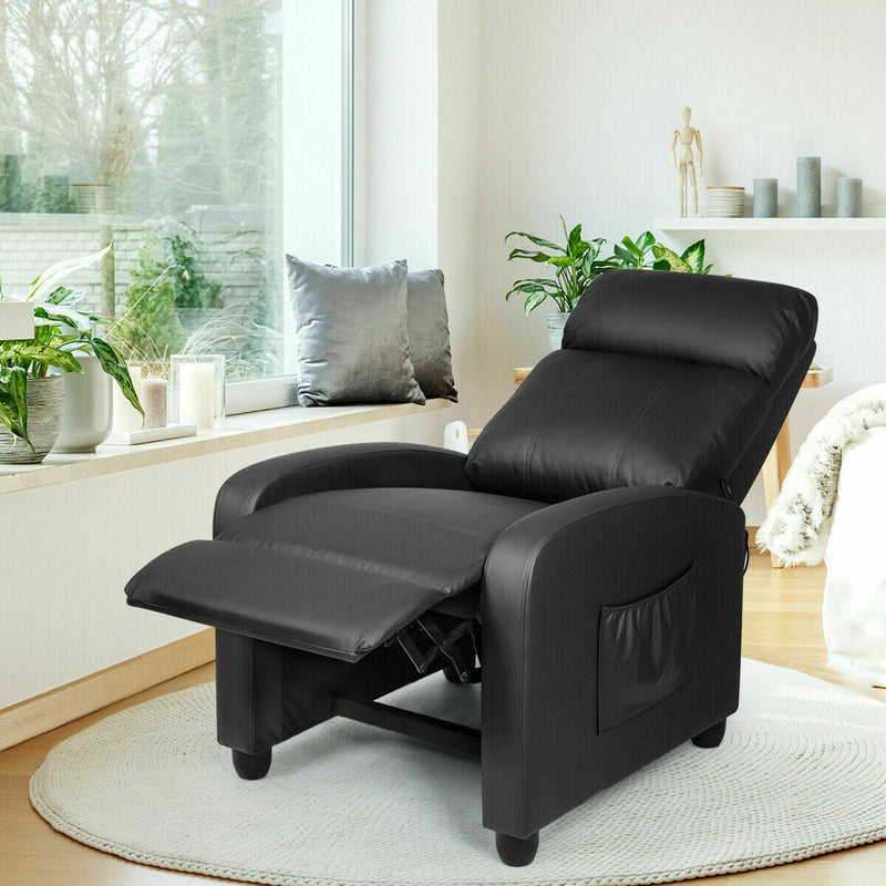 Black vibrating Massage Recliner Chair Sofa w/ Footrest