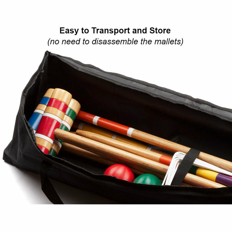 6-Player Complete Croquet Set with Case for Adults & Kids