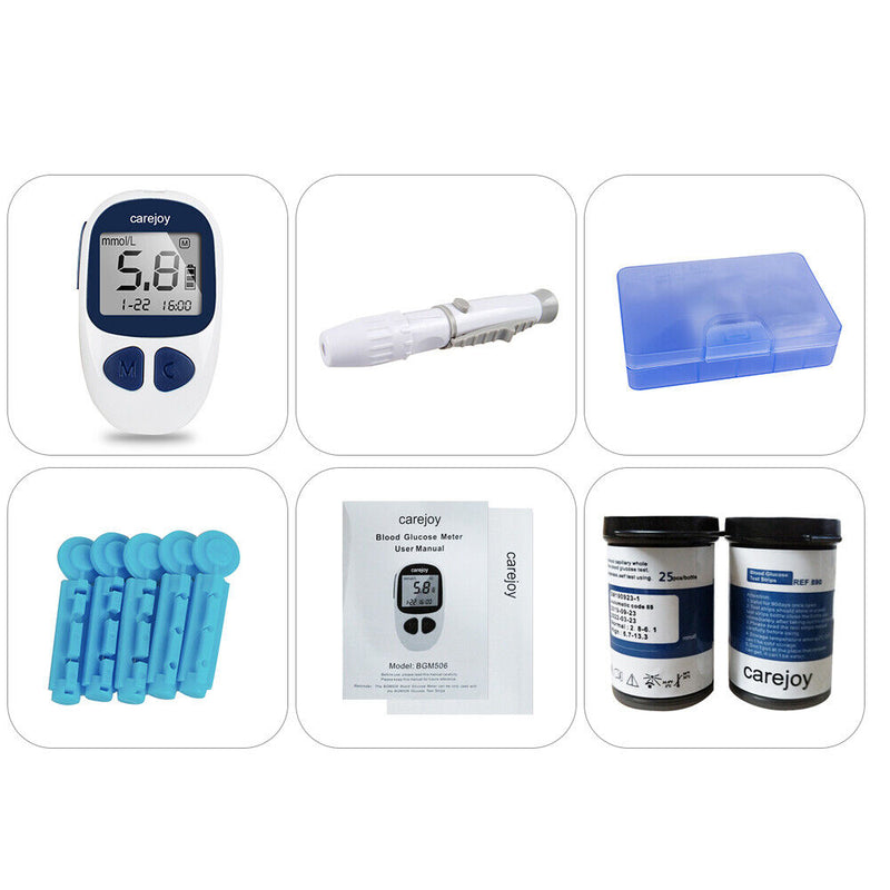 Glucose Monitor All in one Blood Sugar Glucometer Meter and 50 Test Strips