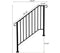 Black Iron Handrail Picket Stair Rail for 3 or 4 Steps