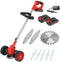 Cordless Portable Electric Weed Eater Grass Cutting Machine with 2 Batteries & Wheels
