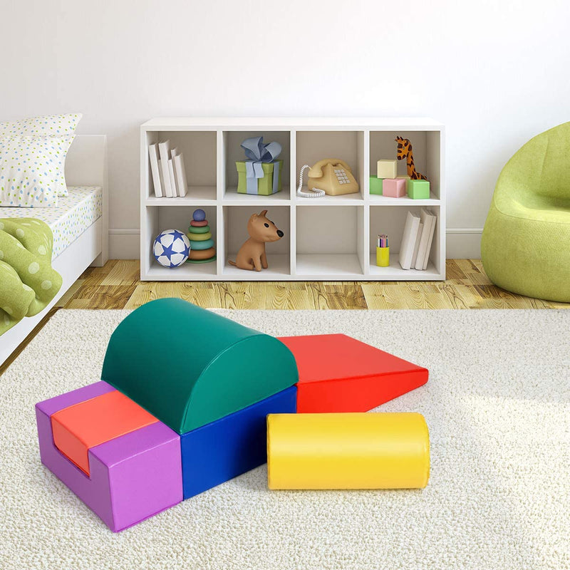 Kids 5-Piece Climb & Crawl Soft Play Blocks Toy Foam Building and Stacking Blocks
